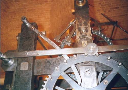 The new wheel and levers made for the redesigned mechanism to actuate 5-minute and hour digital display drums.