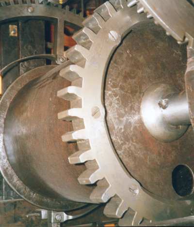 Unrestored winding wheel.